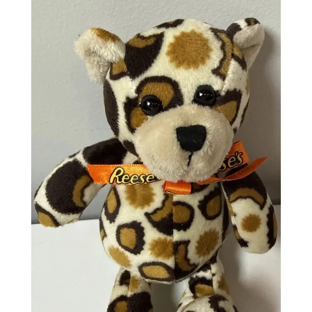 Reese’s Leopard Print Plush Bear 6” Candy Advertising Stuffed Animal Toy